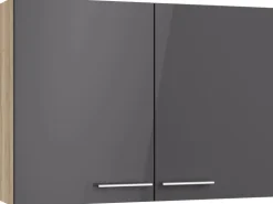 Optifit Küchen-Oberschrank Jonte984 100 x 70,4 x 34,9 cm Anthrazit-Wildeiche