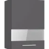 Optifit Küchen-Oberschrank mit Glassegment Ingvar420 50 cm Anthrazit Matt