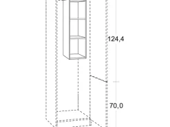 Optifit Küchen-Oberschrankregal Salo214 30cm Weiß zum Einbau in Küchen-Hochschr.