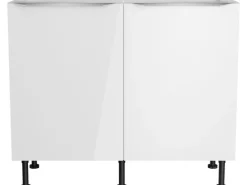 Optifit Küchen-Spülenunterschrank Arvid986 100 cm x 87 cm x 58,4 cm Weiß