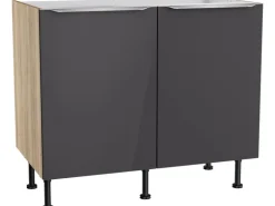 Optifit Küchen-Spülenunterschrank Linus984 100cmx87cmx58,4cm Anthra.-WildEiche