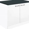 Optifit Küchen-Spülenunterschrank Salo214 100 cm Weiß
