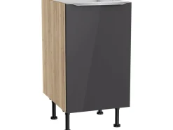 Optifit Küchen-Spülenunterschrank Linus984 45x87x58,4cm Anthra.-WildEiche