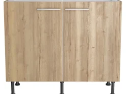 Optifit Küchen-Spülenunterschrank Erik290 100 cm x 87 cm x 58,4 cm Wildeiche