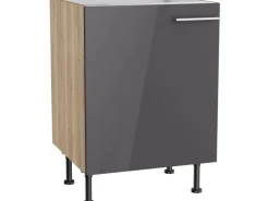 Optifit Küchen-Spülenunterschrank Jonte984 60x87x58,4cm Anthra.-WildEiche