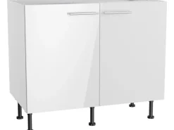 Optifit Küchen-Spülenunterschrank Rurik986 100 cm x 87 cm x 58,4 cm Weiß