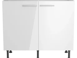 Optifit Küchen-Spülenunterschrank Rurik986 100 cm x 87 cm x 58,4 cm Weiß
