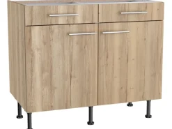 Optifit Küchen-Unterschrank Erik290 100 cm x 87 cm x 58,4 cm Wildeiche