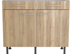 Optifit Küchen-Unterschrank Erik290 100 cm x 87 cm x 58,4 cm Wildeiche