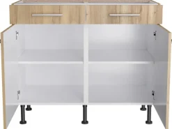 Optifit Küchen-Unterschrank Erik290 100 cm x 87 cm x 58,4 cm Wildeiche