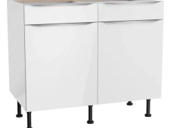 Optifit Küchen-Unterschrank Arvid986 100 cm x 87 cm x 58,4 cm Weiß