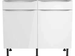 Optifit Küchen-Unterschrank Arvid986 100 cm x 87 cm x 58,4 cm Weiß