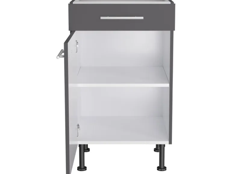 Optifit Küchen-Unterschrank Ingvar420 50 cm x 87 cm x 58,4 cm Anthrazit Matt