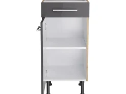 Optifit Küchen-Unterschrank Jonte984 40 cm x 87 cm x 58,4 cm Anthrazit-Wildeiche