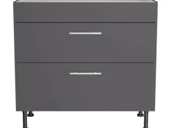 Optifit Küchen-Unterschrank mit 2 Auszügen Ingvar420 90 cm Anthrazit Matt