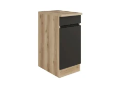 Optifit Küchen-Unterschrank 40 x 88 x 60 cm Noah420 Anthrazit Wildeiche NB