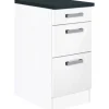 Optifit Küchen-Unterschrank mit 3 Auszügen Salo214 40 cm x 84,8 cm x 60 cm Weiß