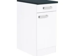 Optifit Küchen-Unterschrank Salo214 40 cm x 84,8 cm x 60 cm Weiß