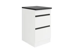 Optifit Küchen-Unterschrank mit Auszügen 50 x 88 x 60 cm Luca932 Weiß Anthrazit