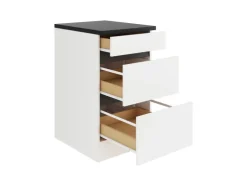 Optifit Küchen-Unterschrank mit Auszügen 50 x 88 x 60 cm Luca932 Weiß Anthrazit