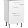 Optifit Küchen-Unterschrank mit 3 Auszügen Bengt932 50 cm x 87 cm x 58,4 cm Weiß
