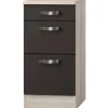 Optifit Küchen-Unterschrank mit 3 Auszügen Faro220 40 cm Anthrazit-Braun