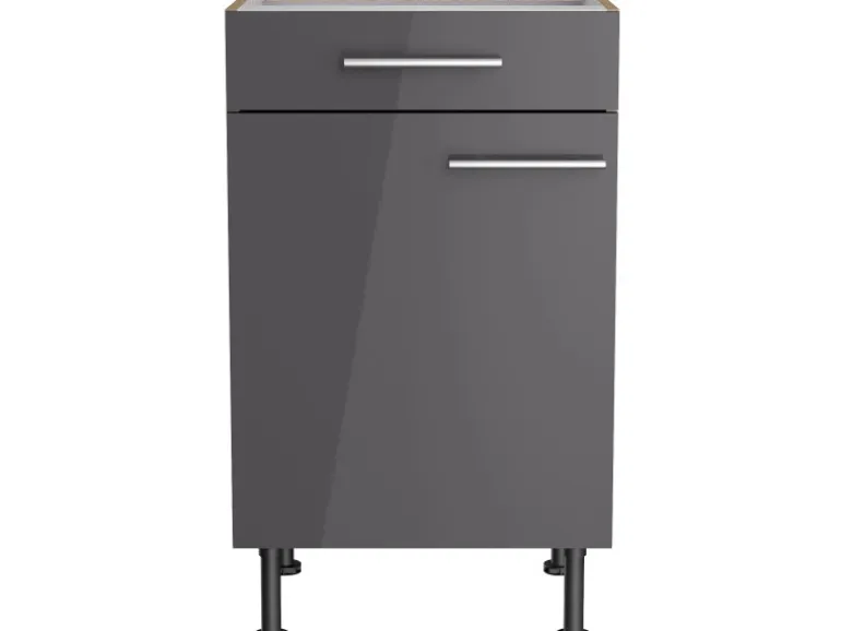 Optifit Küchen-Unterschrank Jonte984 50 cm x 87 cm x 58,4 cm Anthrazit-Wildeiche