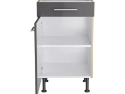 Optifit Küchen-Unterschrank Jonte984 50 cm x 87 cm x 58,4 cm Anthrazit-Wildeiche