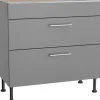 Optifit Küchen-Unterschrank mit 2 Auszügen Mats825 60cmx87cmx58,4cm Basaltgrau