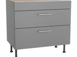 Optifit Küchen-Unterschrank mit 2 Auszügen Mats825 60cmx87cmx58,4cm Basaltgrau