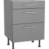 Optifit Küchen-Unterschrank mit 3 Auszügen Mats825 60cmx87cmx58,4cm Basaltgrau