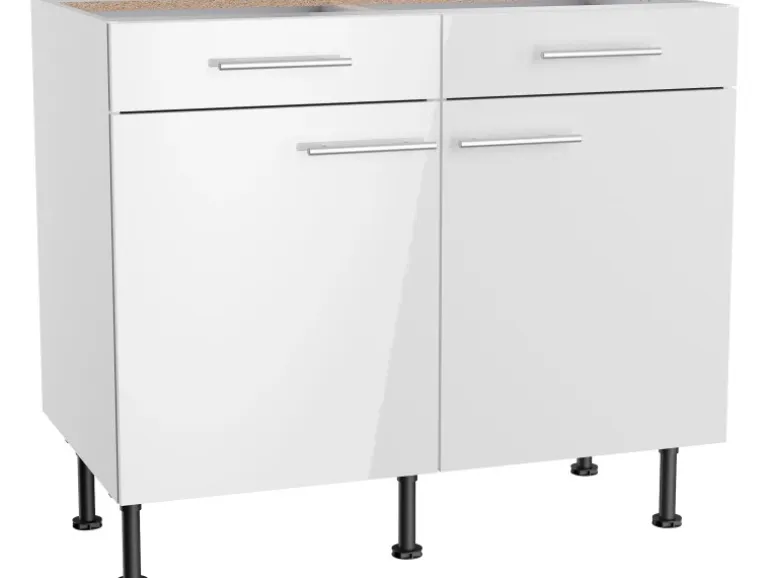 Optifit Küchen-Unterschrank Rurik986 100 cm x 87 cm x 58,4 cm Weiß