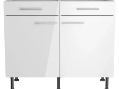 Optifit Küchen-Unterschrank Rurik986 100 cm x 87 cm x 58,4 cm Weiß