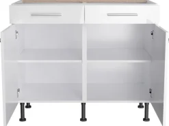 Optifit Küchen-Unterschrank Rurik986 100 cm x 87 cm x 58,4 cm Weiß