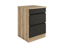 Optifit Küchen-Unterschrank mit Auszügen 60x88x60cm Noah420 Anthra. WildEiche NB