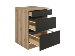 Optifit Küchen-Unterschrank mit Auszügen 60x88x60cm Noah420 Anthra. WildEiche NB