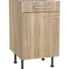 Optifit Küchen-Unterschrank Erik290 50 cm x 87 cm x 58,4 cm Wildeiche