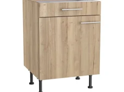 Optifit Küchen-Unterschrank Erik290 60 cm x 87 cm x 58,4 cm Wildeiche