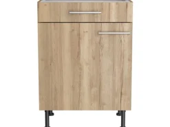 Optifit Küchen-Unterschrank Erik290 60 cm x 87 cm x 58,4 cm Wildeiche
