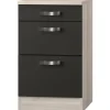 Optifit Küchen-Unterschrank Faro220 50cm Anth. Akazie NB Auszug+ 2 Auszüge