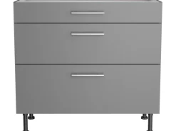 Optifit Küchen-Unterschrank mit 3 Auszügen Mats825 90cmx87cmx58,4cm Basaltgrau