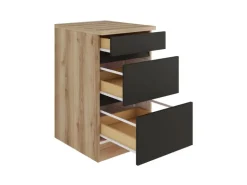 Optifit Küchen-Unterschrank mit Auszügen 50x88x60cm Noah420 Anthra. WildEiche NB