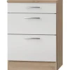 Optifit Küchen-Unterschrank mit 3 Auszügen Dakar286 60x84,8x60cm Weiß-Eiche