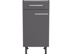 Optifit Küchen-Unterschrank Ingvar420 40 cm x 87 cm x 58,4 cm Anthrazit Matt