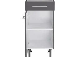 Optifit Küchen-Unterschrank Ingvar420 40 cm x 87 cm x 58,4 cm Anthrazit Matt