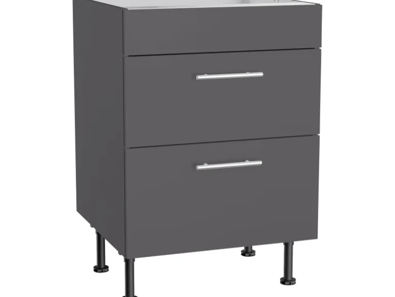 Optifit Küchen-Unterschrank für Kochfeld Ingvar420 60 cm Anthrazit Matt