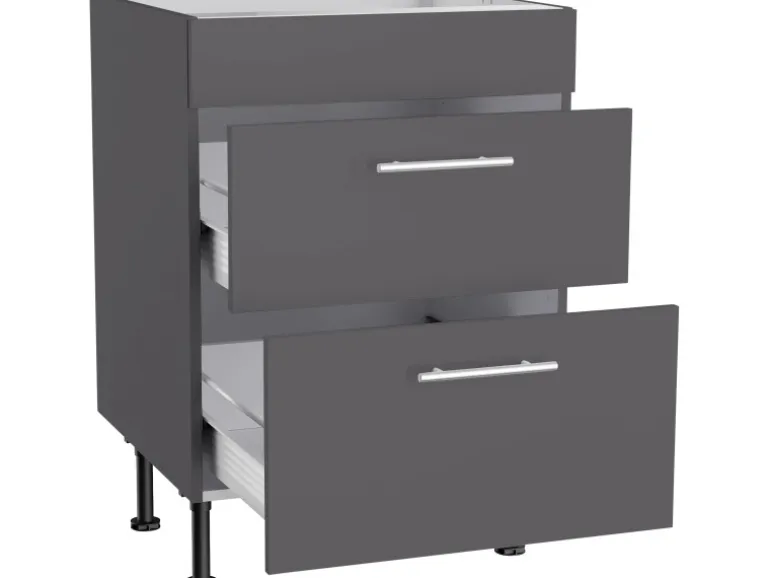 Optifit Küchen-Unterschrank für Kochfeld Ingvar420 60 cm Anthrazit Matt