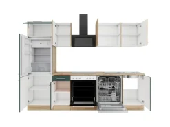 Optifit Küchenzeile KPLS 2702-9+ Liv.290/Sav.405 Wildeiche Nb./Steingrün 270cm