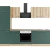 Optifit Küchenzeile KPLS 2711-9+ Liv.290/Sav.405 Wildeiche Nb./Steingrün 270cm