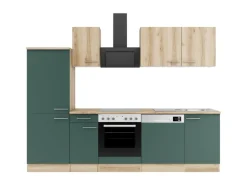Optifit Küchenzeile KPLS 2742-9+ Liv.290/Sav.405 Wildeiche Nb./Steingrün 270cm